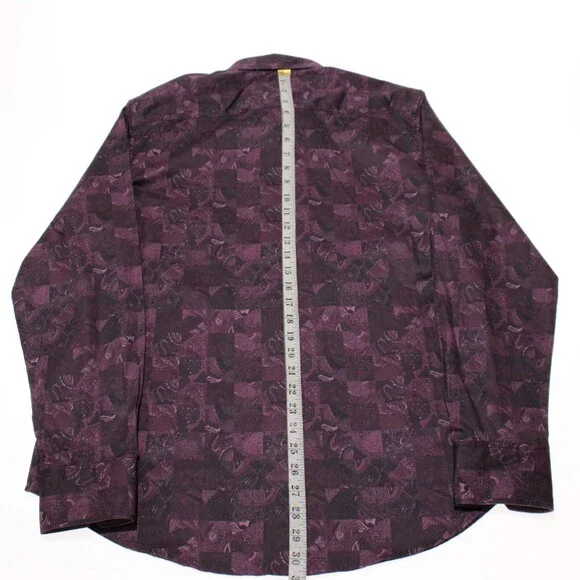 Robert Graham NWT Tourneau Casual Button Down Shirt Size L Classic Fit in Purple